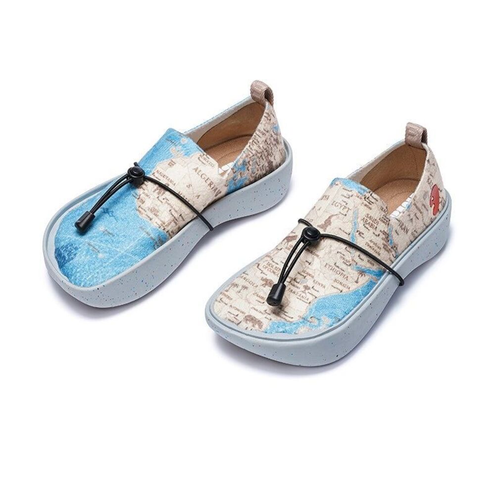 UIN Women's Walking Travel Shoes Slip On Sneakers(Blue Aussie Dreamscape 2)